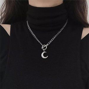 Chunky Moon Chain Statement Necklace